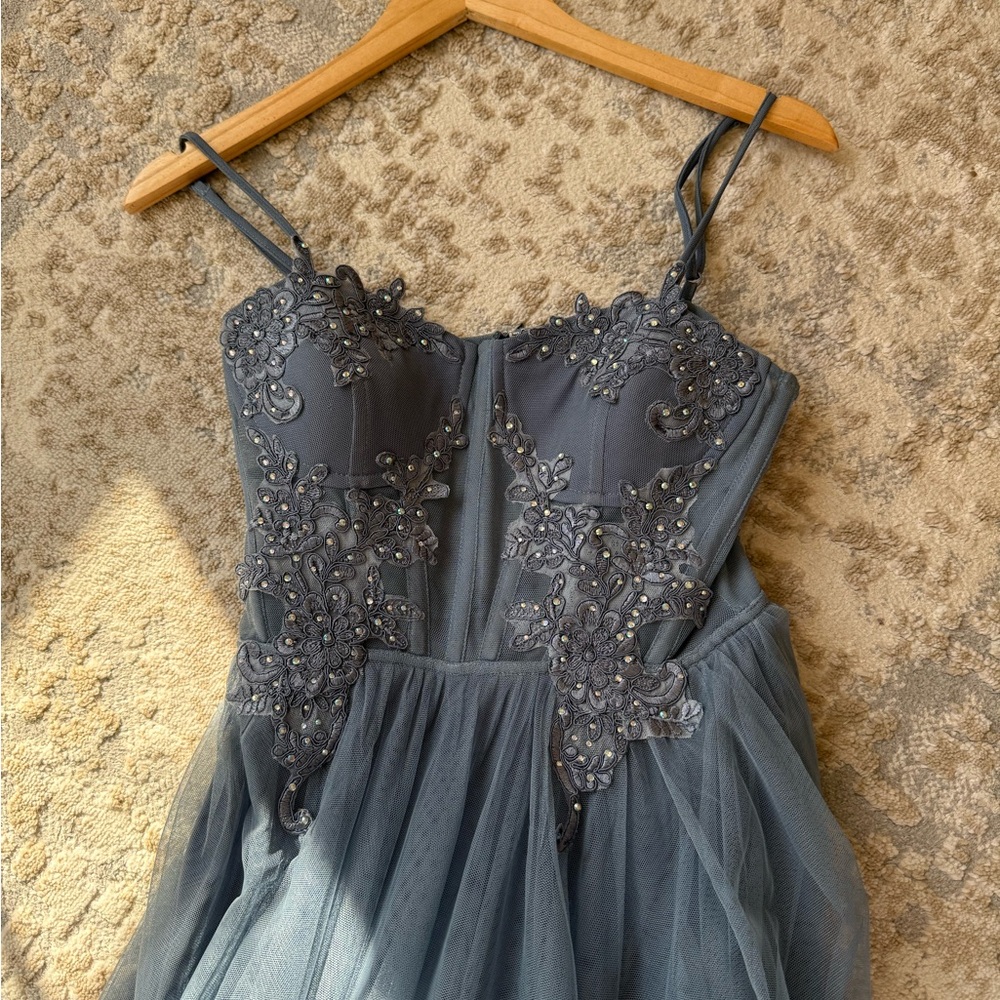 Windsor Gray Embellished Prom Dress